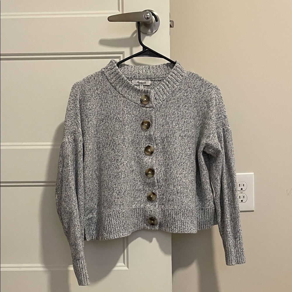 Madewell Gray Button-Up Sweater